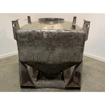 Used 1000 Liter (35 cu. Ft) IBC Matcon Stainless Steel Portable Tote Bin