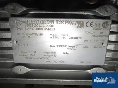 USED SEW-EURODRIVE 1 HP Side Agitator Assembly