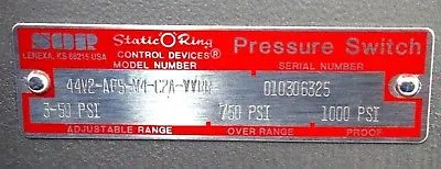 NEW STATIC O RING 44V2-AF5-M4-C2A-YYRR PRESSURE SWITCH 44V2AF5M4C2AYYRR