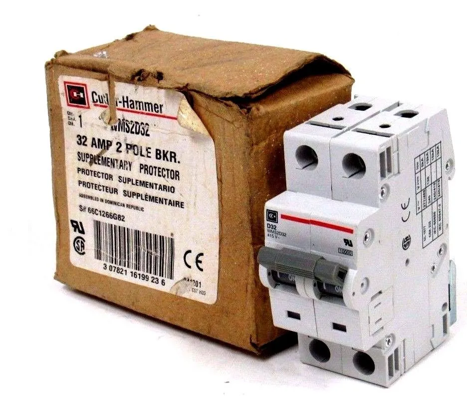 NEW CUTLER HAMMER WMS2D32 BREAKER 32 AMP 2 POLE 415V D32