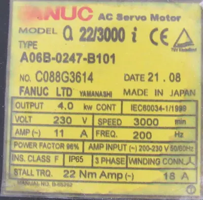 NEW FANUC A06B-0247-B101 SERVO MOTOR A860-2005-T301 (SEE PICTURES)