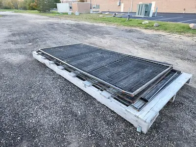Woven Wire Tool Crib Security Fencing System w/Twin Accordion Gate Doors