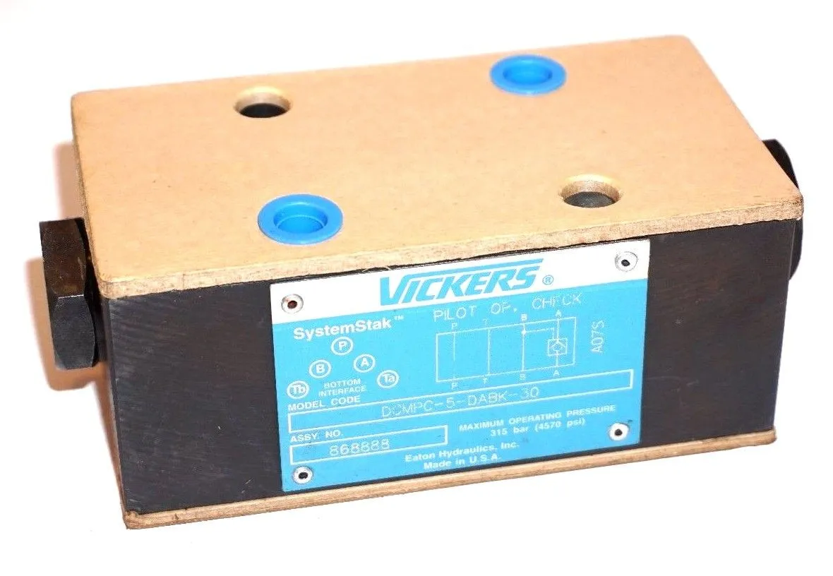 NEW VICKERS DCMPC-5-DABK-30 SYSTEMSTAK CHECK VALVE DCMPC5DABK30