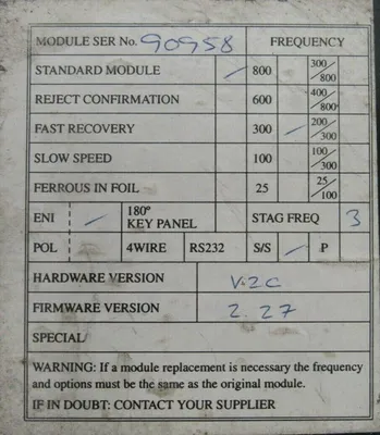 REFURBISHED SAFELINE 4500-922R CONTROLLER FW. 2.27 HW. V2C 4500922R