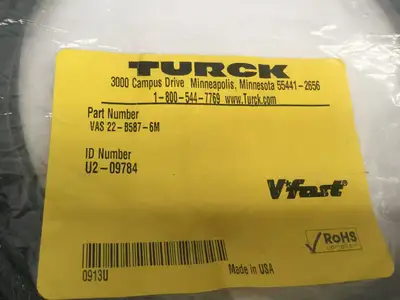 New | in-Stock Turck VAS 22-B587-6M Bus Bars & Plugs Michigan US | Maverick Industrial Sales #1395848