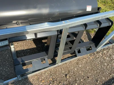 New JCT 72” Hydraulic Broom Skid Steer Attachment, Universal Quick Attach, Manual Angle, approx. 66”...