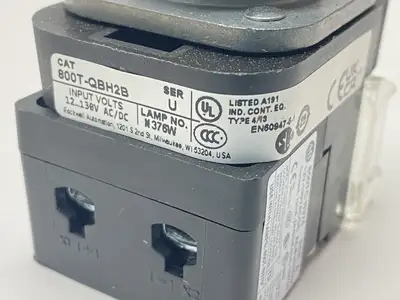 USED ALLEN-BRADLEY SER U 30MM MOMENTARY PUSH BUTTON 800T PB BLUE 12-130V