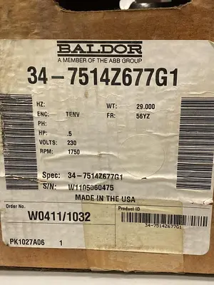 New | in-Stock BALDOR 34-7514Z677G1 Industrial Controls | Surplus Asset Holdings #1220795
