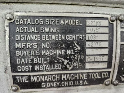 Used 1957 MONARCH 32NN Engine Lathes Georgia US | The Equipment Hub #483735