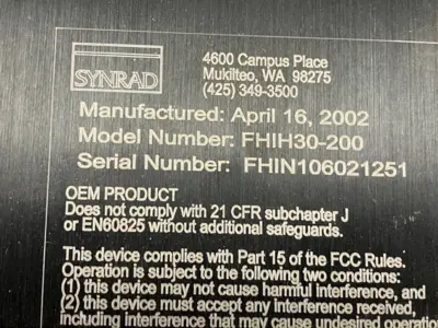 Used SYNRAD FH SERIES INDEX MARKING HEAD Laser Markers Michigan US | Maverick Industrial Sales #1122863