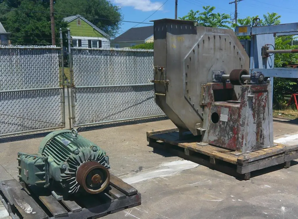 SPC9193  Blower 8,500 cfm centrifugal fan Clarage Fan Co. size 325 125 hp, Stainless Steel