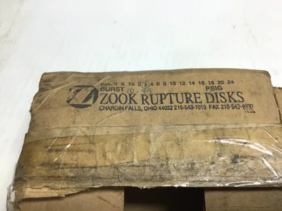 Zook 1MYA1H1J8X3X10X340C Rupture Disks 3″in Type Mono ACT 10.45PSIG @ 22°C