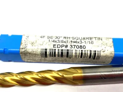 USED NIAGARA CUTTER SQUARE END MILL 4-FLUTE SE 30° 1/4 X 3/8 X 1-1/4 X 3-1/16