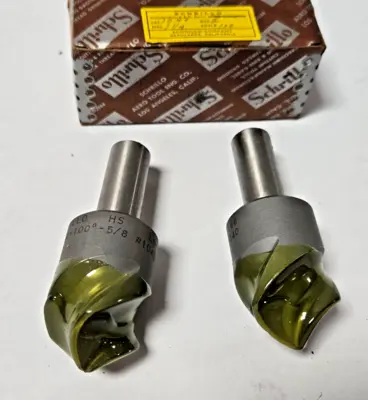 Schrillo 1-1/4" High Speed Steel Countersink 100 Degree 5/8 #1040 USA Lot of 2