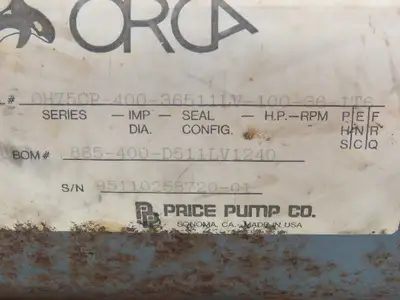 Price Pump OH75CP-400 Orca Plastic Horizontal Centrifugal Pump 70 GPM 115/230V
