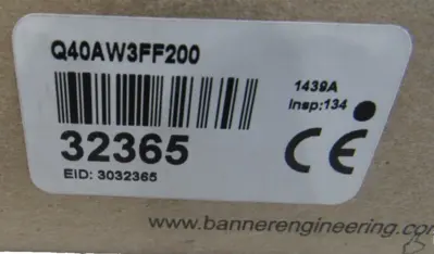 NEW BANNER ENGINEERING Q40AW3FF200 PHOTOELECTRIC SWITCH
