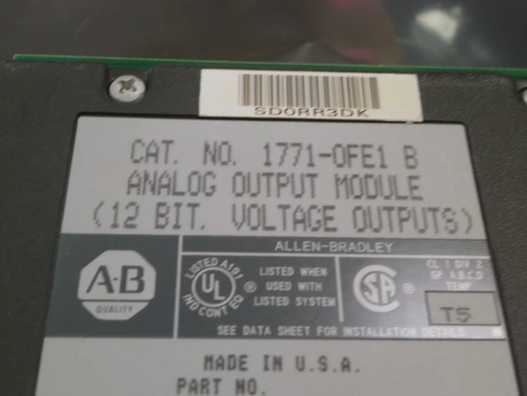Used Allen-Bradley 1771-0FE1 B  Firmware B Series B + 1771-WC PLC Input & Output Arizona US | ASSET CONVERSION SPECIALISTS, INC. #321228