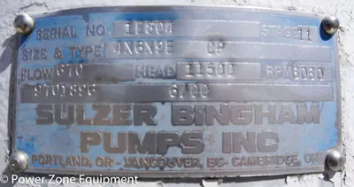 USED SULZER BINGHAM 4X6X9E