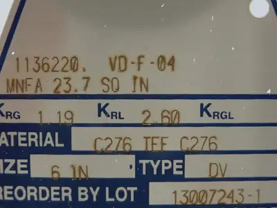 BS&B Safety Systems 1136220. Rupture Disk 6" Type DV 15 psi(G) @ 72°F