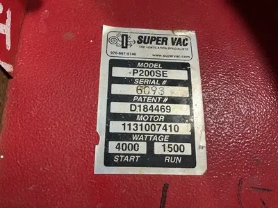 Used SUPER VAC P200SE Miscellaneous MRO Ohio US | HGR 24 #1404577