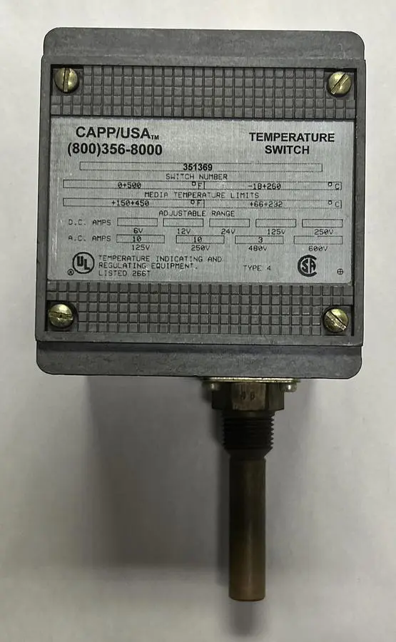 New | in-Stock CAPP/USA 351369 Temperature Controls Ohio US | Surplus Asset Holdings #1246379