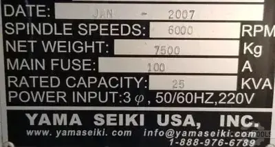 USED 2007 YAMA SEIKI VMB-1200