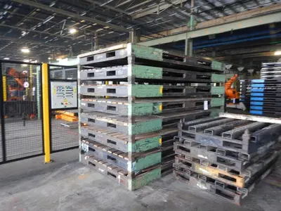 USED STEEL PALLETS 3200 X 1600 X 200 MM