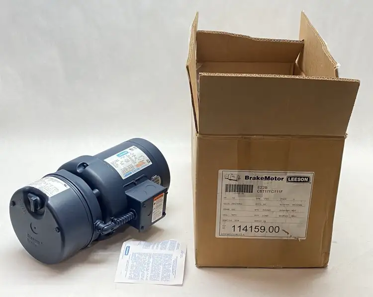 New | in-Stock LEESON Electric Brake Motor 1/2HP 1725RPM 208-230/460V 3PH C6T17FC111F A.C. Motors Michigan US | Maverick Industrial Sales #1400067