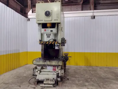 220 TON AIDA MODEL #NC1-200(2) GAP FRAME PRESS, WITH 9.84" STROKE: STOCK #22203