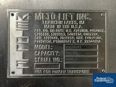 USED Metolift Metolift Hoist, Model M5624-41, 1654#