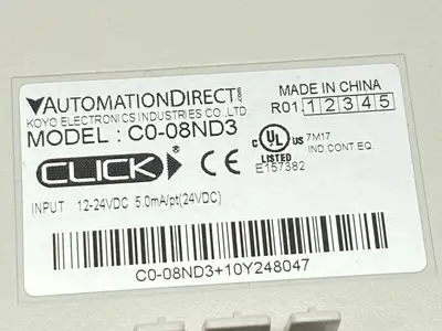 USED AUTOMATIONDIRECT CLICK DISCRETE INPUT MODULE 8-POINT 5-27VDC