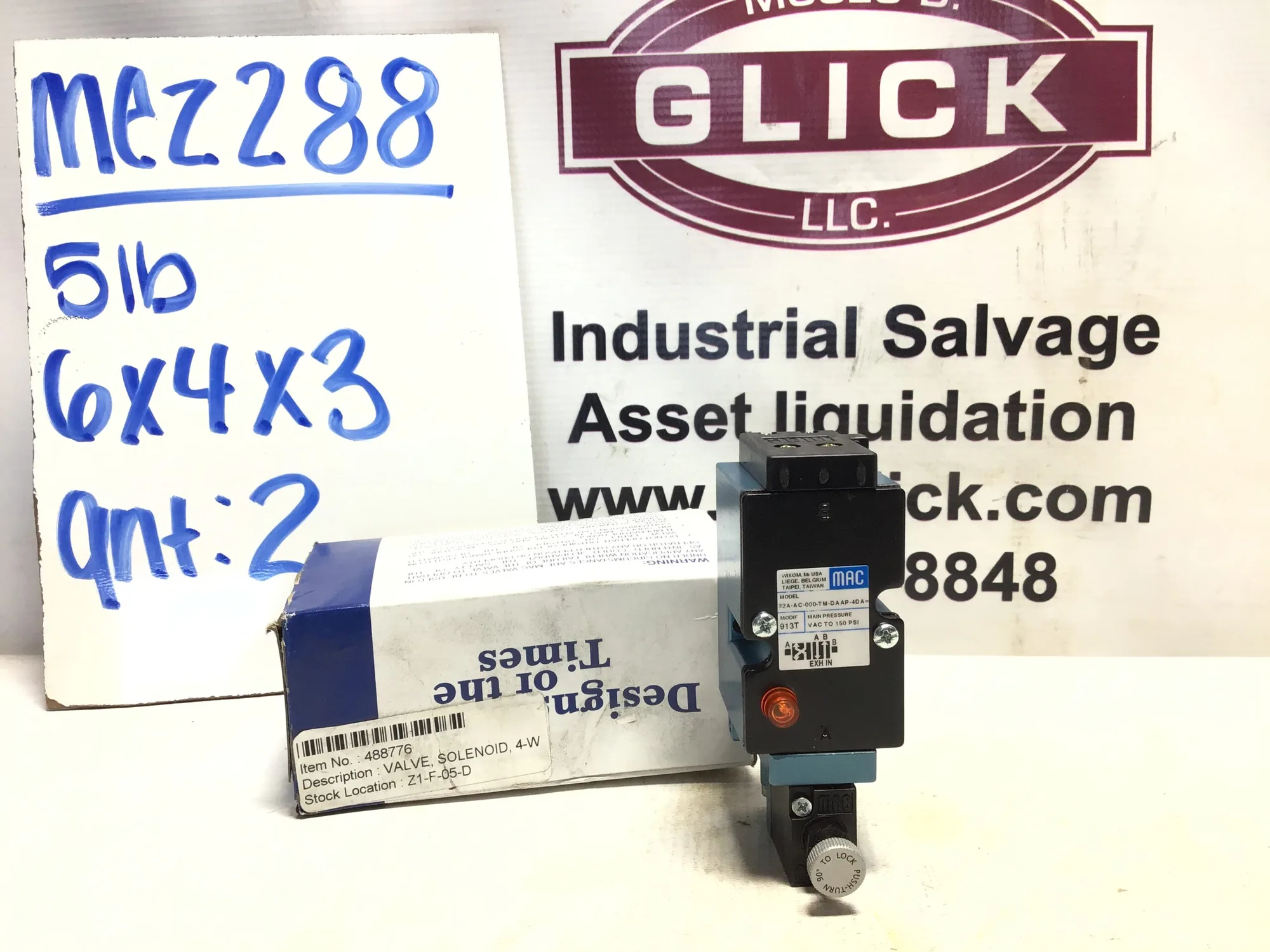 MAC valve solenoid 4-W MODEL 913T