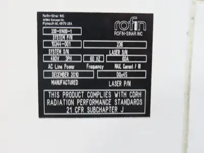 Rofin Sinar DQx45 Trumpf Laser TruMicro 7060 Solid State Edge Cutting Deletion