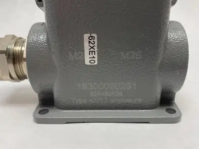 USED HARTING HAN 6B-ASG2-LB-M25 CONNECTOR HOOD W/ FRAME & INSERTS
