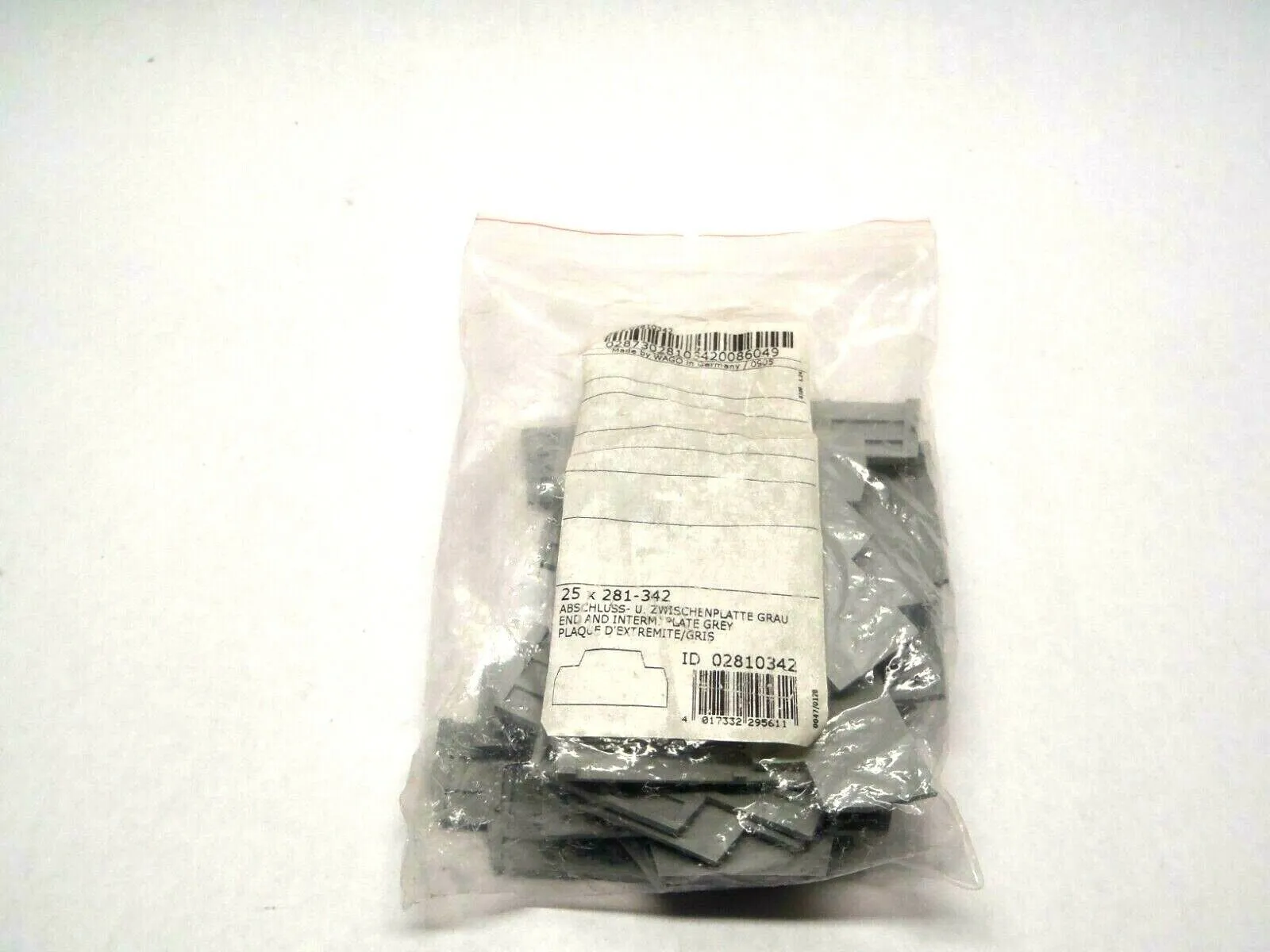 281-342 | Wago  Gray Terminal Block End Caps LOT OF 25 - New Other