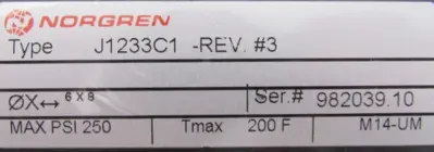 NEW NORGREN J1233C1 CYLINDER 6×8