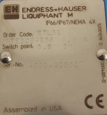 NEW ENDRESS HAUSER FTL51-ATE2CB4E5A LIQUID LEVEL SWITCH FTL51ATE2CB4E5A