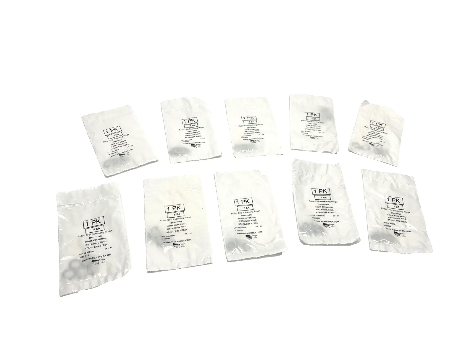 DSH-10SG | 5pk Rotor Clip External Retaining Ring For 10mm Shaft SS 10-PACKS 50pcs - New
