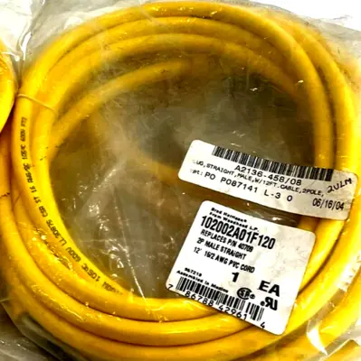 NEW WOODHEAD 102002A01F120 12' CABLE 2 POLE 600V 13 AMP LOT OF 6