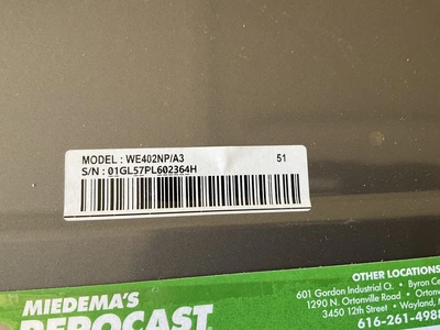 Used SAMSUNG WE402NP/A3 Residential Appliances Michigan US | Miedema Asset Management Group #1578861