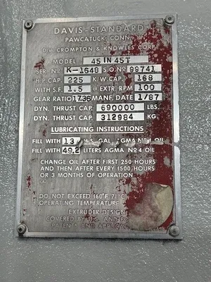 1987 DAVIS STANDARD 4.5" GEARBOX Extrusion Other, Extruder Gearbox | Mark One Machinery (4)