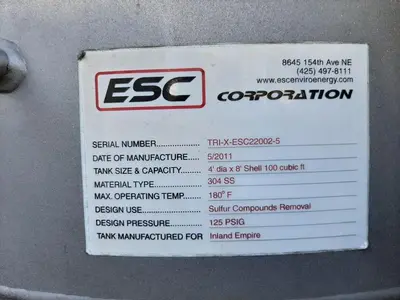 Tank, 750 Gallon, 304 S/st, 20 PSI, DT/DB, Morfab #S744378