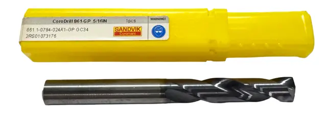 Sandvik 7.94mm Solid Carbide Drill 3xD Coolant Thru 150° TiAlN Coated