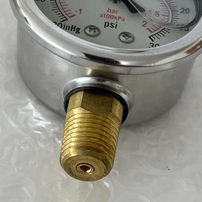 (3)NIB Pressure Gauges Glycerin Filled,-30-30 PSI 1/4 NPT  Fast Shipping!