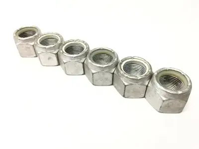 7/8"-14 | Steel Nylon Insert Lock Nuts Zinc Plated  LOT OF 6 - New