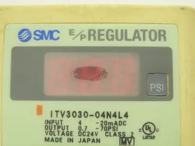 SMC ITV3030-04N4L4 3000 Size Electro-Pneumatic Regulator 24VDC 1/2" NPT