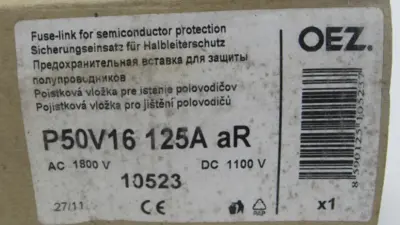 NEW OEZ P50V16 FUSE SIZE 2/170 125A
