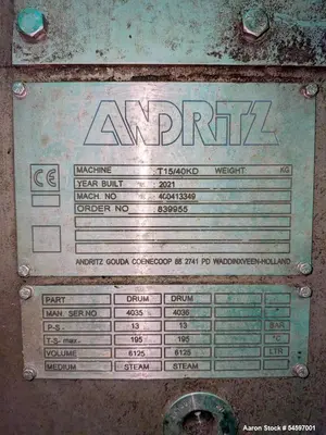 Used ANDRITZ T15/40KD Drum Dryers Illinois US | Aaron Equipment #1343324