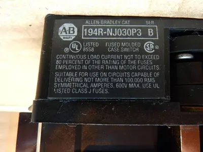 USED ALLEN BRADLEY 194R-NJ030P3 SER B