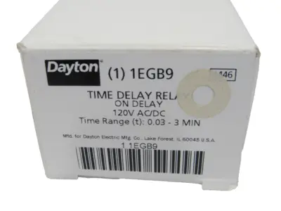 NEW DAYTON 1EGB9 TIME DELAY RELAY 120V AC/DC